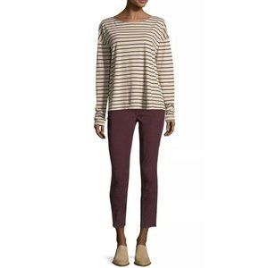 NWT Women's Current/Elliott "The Stiletto" Wine Corduroy W/ Cut Hem Pants Sz 25